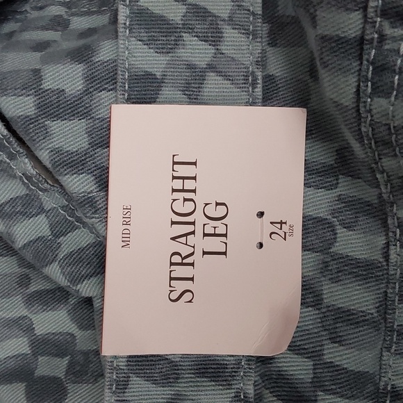 Women's Straight Leg Checkered Denim Pant | Future Collective | 24 - Picture 9 of 13